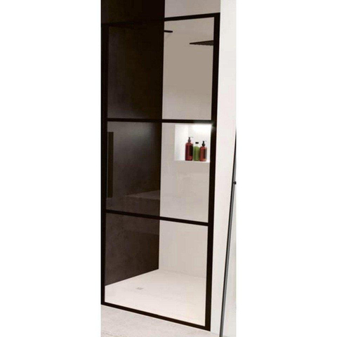 Riho Grid porte de douche - 100x200cm - porte pivotante - noir SW679994