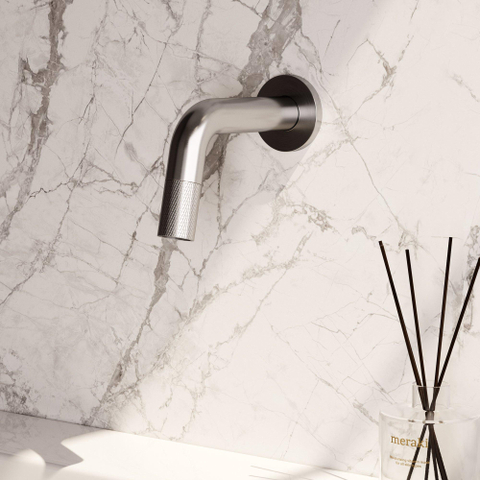 BRAUER Brushed Carving Robinet de lavabo - encastré - bec 8,5-18,5 cm - inox brossé SW1182500