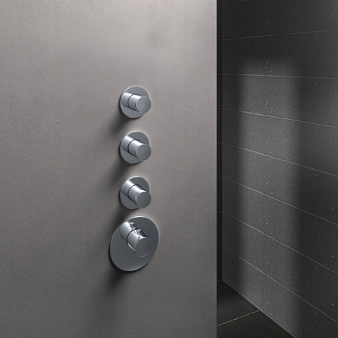 Hotbath Mate Afbouwdeel - voor thermostaat - met 3 stopkranen - hoogglans chroom SW230629