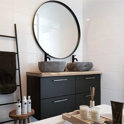 Adema Exclusive Line miroir – rond Ø 80 cm – Noir mat SW209334