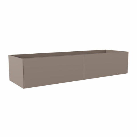 MONDIAZ Loor meuble bas 150cm 2 tiroirs couleur Smoke SW488306
