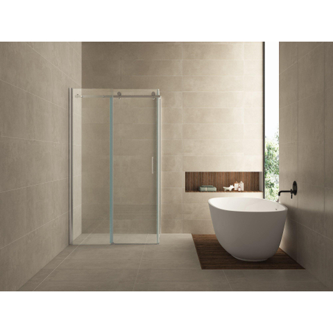 Wiesbaden Pared cabine avec 1 porte coulissante 1200 x 900 x 2000 x 8 mm verre clair nano/chrome SW10426