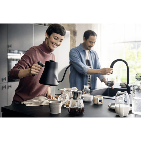 Hansgrohe Aqittura M91 SodaSystem 210, uittrekbare uitloop 1jetsBox, starter set mat zwart SW1567463