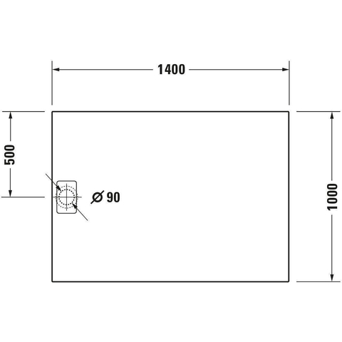 Duravit Stonetto Kunststof douchebak (Solid Surface) rechthoekig - 140x100x5cm - wit SW85969