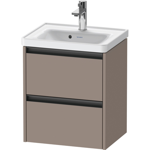 Duravit Ketho.2 Wastafelonderbouwkast - met 2 laden - 48.4x37.5x54.9cm - met grepen antraciet - basalt mat SW771825