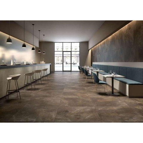 ÉCHANTILLON Ceralto Briano Accent carreau de sol et de mur Uni 100x100cm IMPERIAL BROWN SW976486