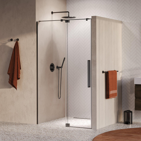 BRAUER Stellar porte de douche - 120x200cm - pour niche - porte pivotante - PVD - gunmetal brossé (anthracite) SW1418065