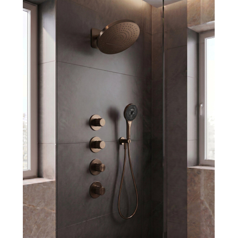 Uniforma inbouw regendoucheset – thermostatisch – Ø32 cm hoofddouche met waterval – handdouche met houder – bruin brons SW1578142