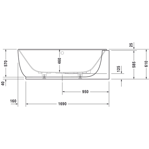 Duravit Luv Bad ovaal - 185x95cm hoek rechts - met paneel - mat wit SW228002