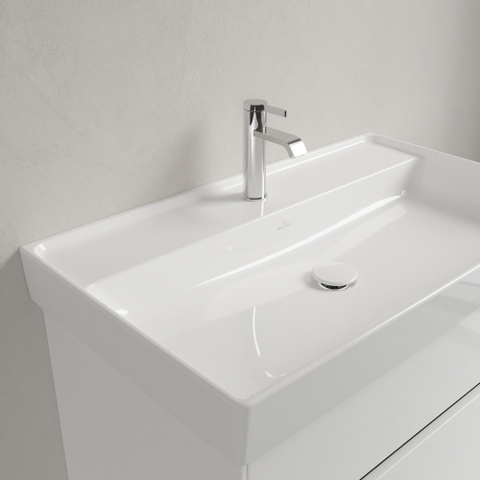 Villeroy & Boch Collaro meubelwastafel - 80x47cm - zonder overloop - 1 kraangat CeramicPlus - White Alpine (glans wit) SW358375