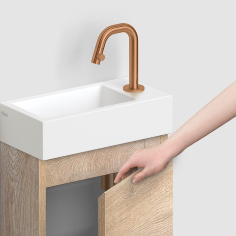 Clou InBe Meuble sous-lavabo pour lavabo - 36x55x18cm - droit - chêne grec SW812085