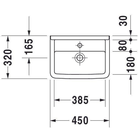 Duravit Starck 3 Philippe Starck - 3 fontein - 45x32cm - wondergliss - wit 0313629