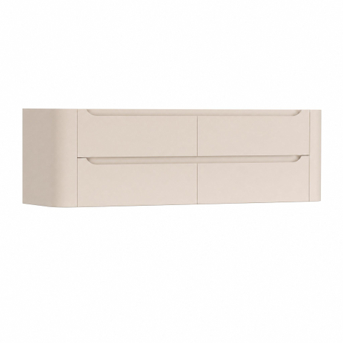 H&R Badmeubelen Juice Meuble sous-vasque - 140x45x50cm - coins arrondis - 4 tiroirs - poignée intégrée - Merino SW1490108