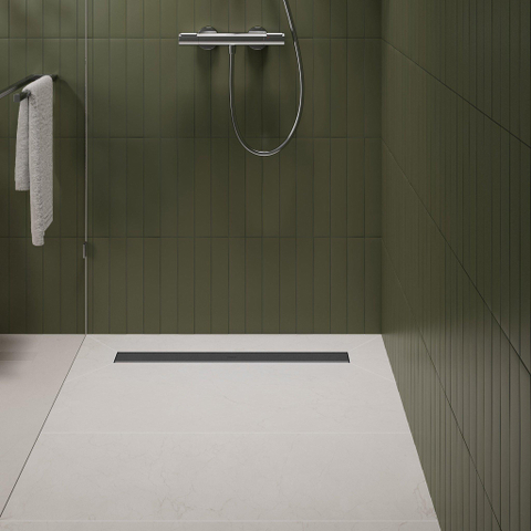 Hansgrohe RainDrain Go Douchegoot - 90cm - standaard/vlakke installatie - betegelbaar - brushed stainless steel SW1590412