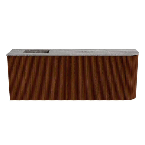 Mondiaz JOYA-DLUX 111.6cm toiletmeubel - ronding rechts kleur Ruby - Wastafel FAYE positie Links Zonder kraangat kleur Oza. SW1425547