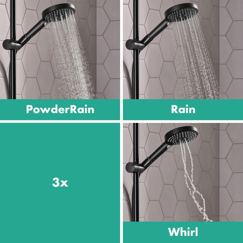 Hansgrohe Raindance Select S - select Regendoucheset - thermostaat - hoofddouche 24cm - mat zwart SW297615
