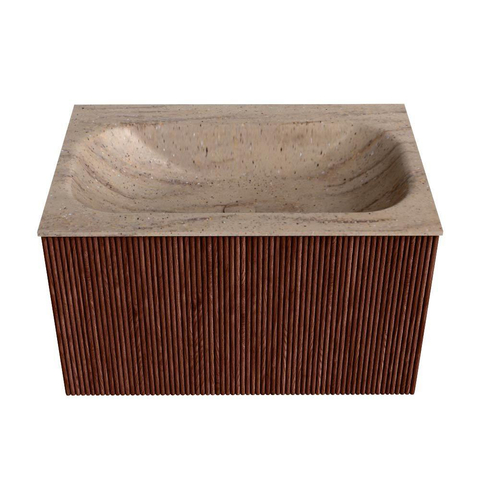 MONDIAZ KURVE-DLUX 70cm badmeubel kleur Ruby met 1 lade en 0 deuren. Wastafel BIG SMALL Midden 1 kraangat Saba. SW1433452