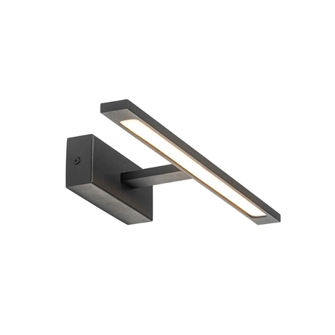 QAZQA Jerre wandlamp - 41.5x13.5x5.5cm - incl. LED - IP44 - mat zwart SW1187229