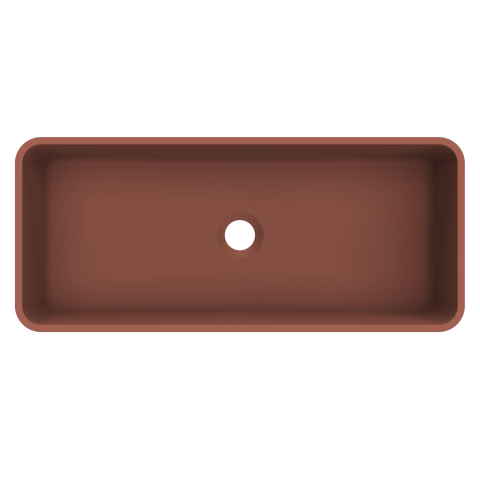 Arcqua Case vasque à poser - rectangulaire - 60x26cm - terracotta mat SW1209081