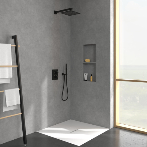 Villeroy & Boch Universal Showers regendouche - 25x25cm hoekig - mat zwart SW974356