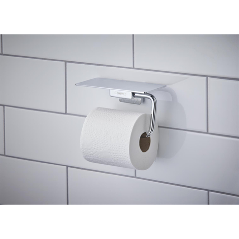 Hansgrohe AddStoris Q closetrolhouder - met planchet - hoogglans chroom SW651244