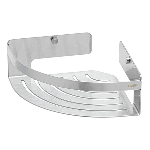 Tiger Caddy Panier de douche d'angle - 18,4x18,4x7cm - inox brossé SW25219