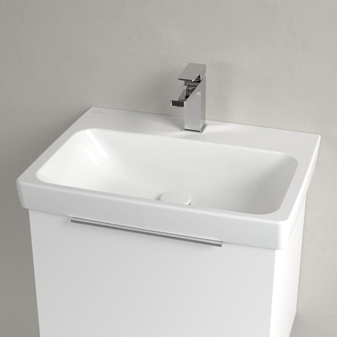 Villeroy & Boch Architectura wastafel - 60x44.5cm - met 1 kraangat - zonder overloop CeramicPlus - White Alpine (glans wit) SW1171017