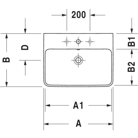 Duravit ME by Starck wastafel 60x46cm met 1 kraangat met overloop met wondergliss wit SW84150