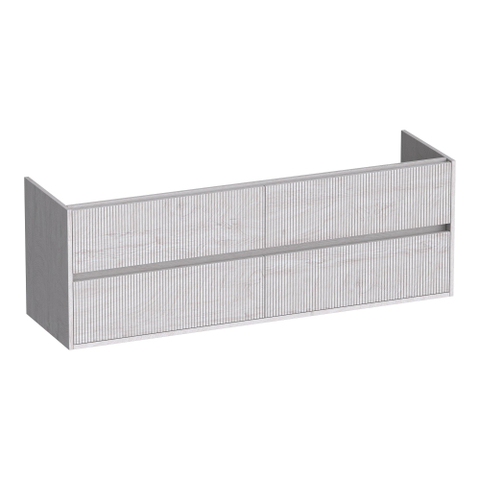 BRAUER Adore Wavy meuble sous-lavabo 160 4 tiroirs softclose - sans poignée - 2 découpes pour siphon - Forest Seashell SW1198624