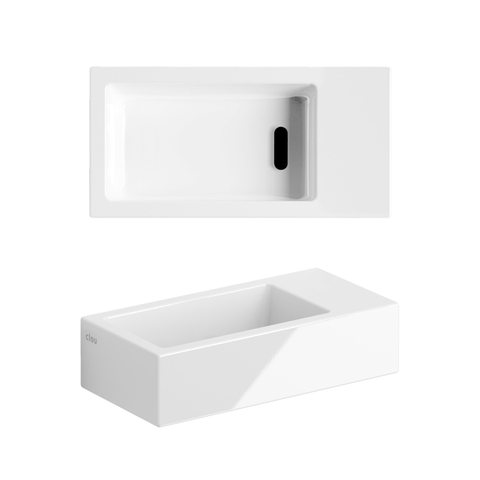 Clou Flush 3 fontein 36x18x9cm zonder kraangat rechts Keramiek Wit SW9329