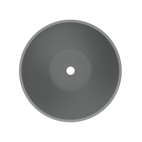 Arcqua Prince Waskom Opbouw - 38cm - rond - cast marble - mat grijs SW909491