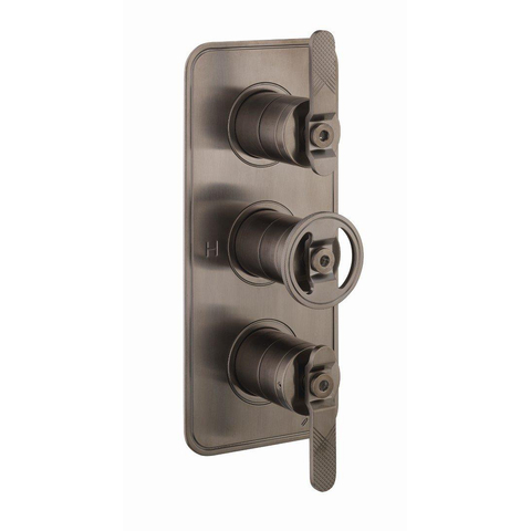 Crosswater Union Douchekraan - 3 handgrepen - hendel - met inbouwdeel - verticaal - zwart chroom (antraciet) SW969816