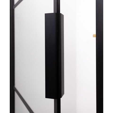 Riho Grid Porte pivotante XL 120x200cm profilé noir mat et verre clair SW258585