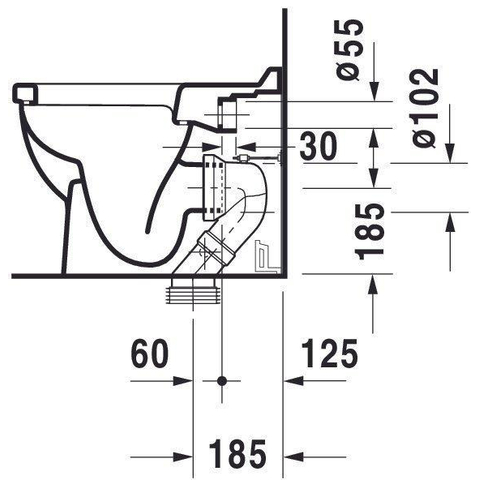 Duravit Starck 3 Closetpot staand - diepspoel - 36x56cm Pit - wit SW114651