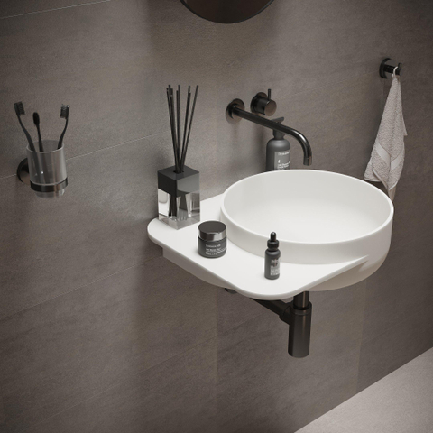 Ideavit SolidDual wastafel - 49x43x15.5cm - zonder kraangat - mat wit SW383190