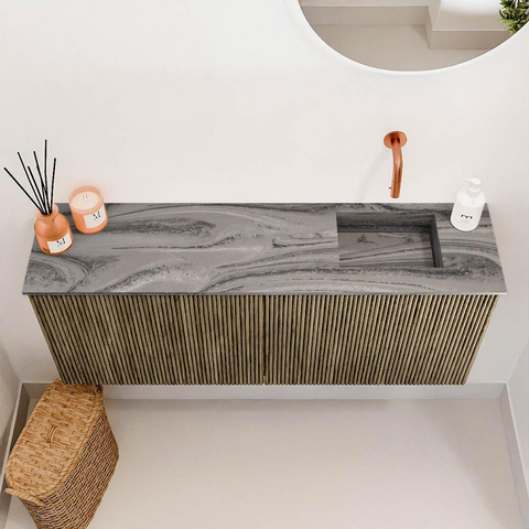 Mondiaz JOYA-DLUX 100cm meuble de toilette - couleur Dusk - Vasque FAYE position Droite Sans trou de robinet couleur Sombra. SW1426149
