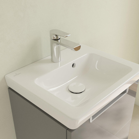 Villeroy & Boch Subway 2.0 meubelfontein - 45x37cm - met kraangat - met overloop CeramicPlus - White Alpine (glans wit) 1024440