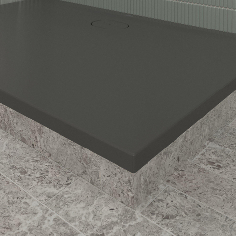 Villeroy & Boch Ecora douchebak - 140x90x3.5cm - afvoer lange zijde - anthracite (antraciet) SW1558875
