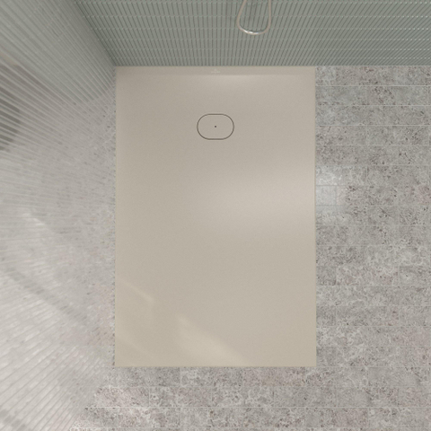 Villeroy & Boch Ecora douchebak - 150x100x3.5cm - afvoer korte zijde - almond (beige) SW1558940