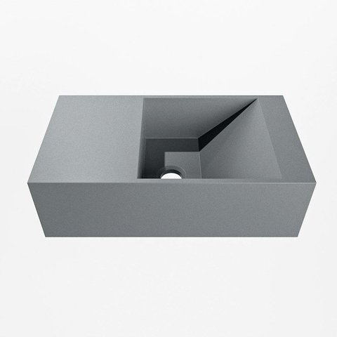MONDIAZ TYNE lave-mains - 40x23x12cm - vasque gauche - sans trou robinet - plata (argent) SW1026141