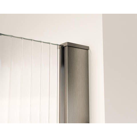 Fortifura Galeria Douche à l'italienne - 90x200cm - verre nervuré - Gunmetal brossé SW877058