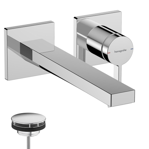 Hansgrohe Tecturis E Eengreeps wastafelkraan - inbouw - voor wandmontage - met uitloop 22 - 5 cm - hoogglans chroom SW918386
