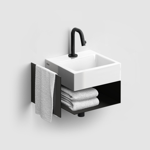 Clou Flush 1 fontein - 28x27x9cm - met kraangat - met plug - keramiek Wit SW9324