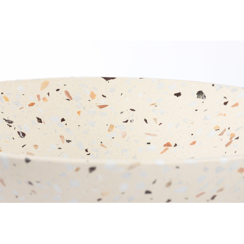 Saniclass Waskom - 42x42x12cm - rond - terrazzo - mat beige OUTLETSTORE STORE42400