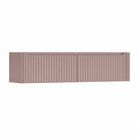 H&R Badmeubelen Juice Wastafelonderkast - 180x45x40cm - rechterhoek afgerond - 3D-front - 2 lades - geïntegreerde greep - strawberry SW1260410