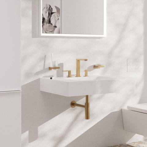 Hansgrohe Tecturis E 3-gats wastafelkraan - 150 met PushOpen - waste set - geborsteld brons SW918787