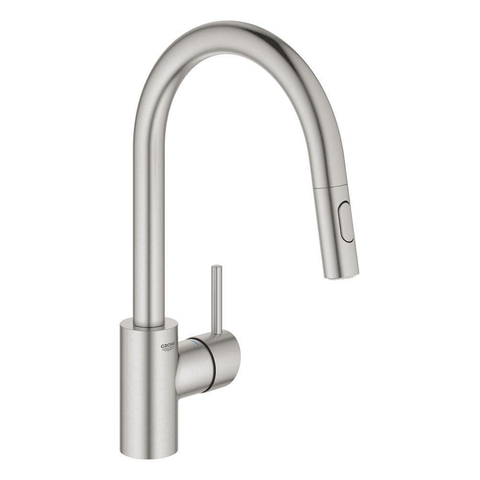 Grohe Concetto Keukenkraan - uittrekbare uitloop - 2 straalsoorten - Brushed Supersteel (RVS) SW225323