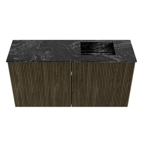 Mondiaz JOYA-DLUX Meuble de salle de bains 80cm - couleur Shadow - Vasque FAYE position Droite Sans trou de robinet couleur Lava SW1422852