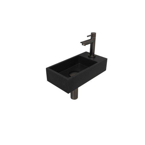 Ink Versus pack lave-mains – 36 x 18 x 9 cm – quartz noir – perçage à droite – robinet gunmetal SW439679