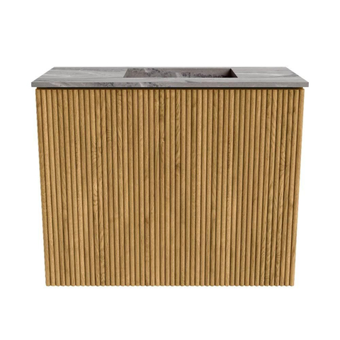 Mondiaz JOYA-DLUX 50cm toiletmeubel - kleur Oak - Wastafel FAYE positie Rechts Zonder kraangat kleur Sombra. SW1424246
